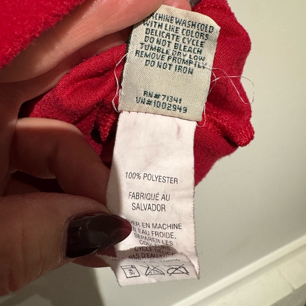 L.L. Bean Women's Vibrant Red Fleece Zip Up. Size Large - Picture 8 of 8